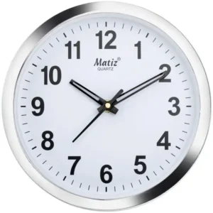 matiz Analog 20 cm X 20 cm Wall Clock (Silver, With Glass, Standard)